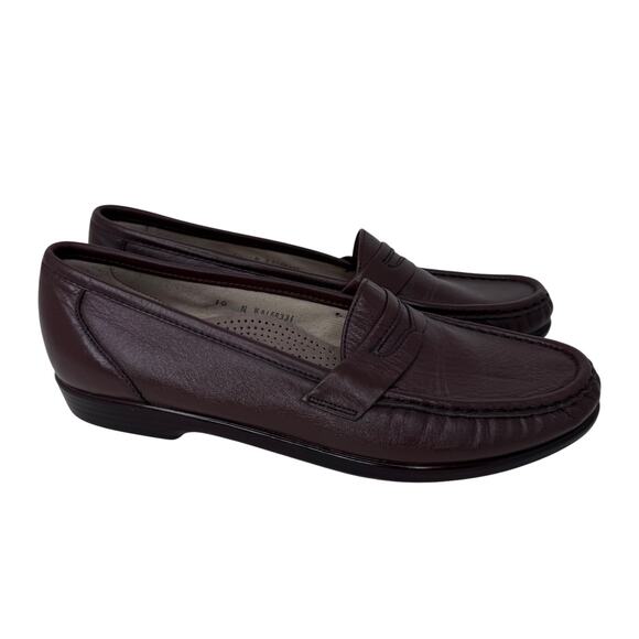 NEW SAS Tripad Loafer Comfort‎ Shoes Slip-On Leather Burgundy Womens Size 10 - Picture 1 of 9